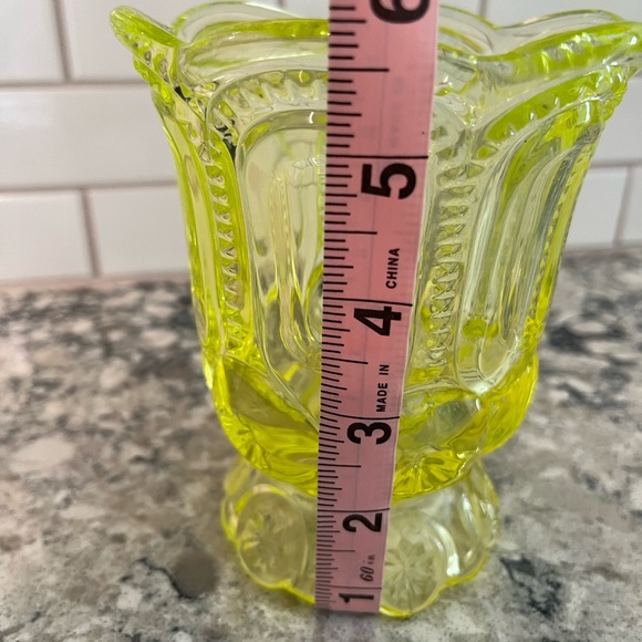 Moon and Star Vaseline Glass Compote! - Picture 8 of 9